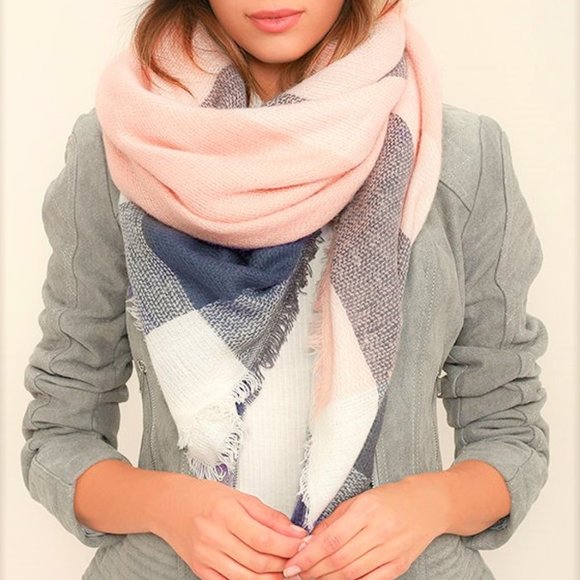 Oversized Plaid Blanket Scarf Shawl NEW - Picture 1 of 7